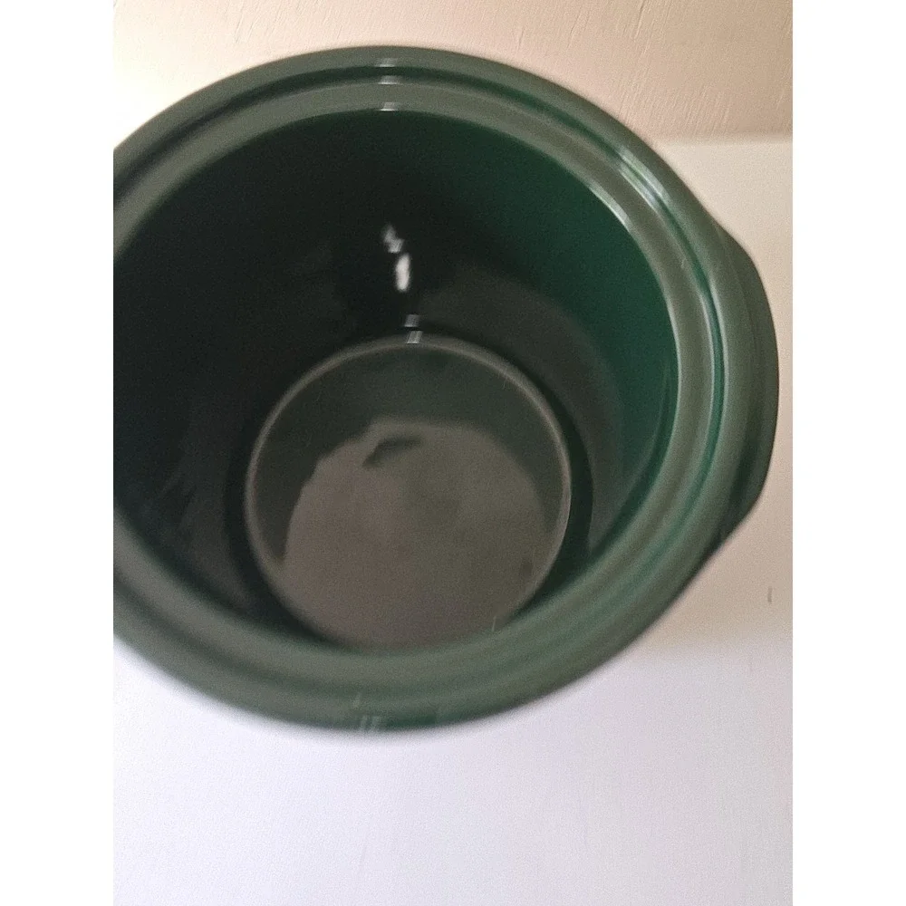 Original Rival 3150 Ceramic Crock Pot Insert 3.5 Qt Dark Green Ribbed Stoneware